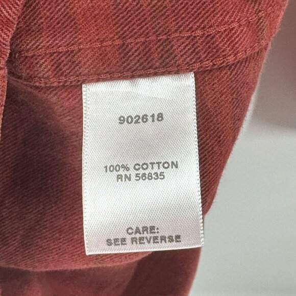 Cabelas Mens Burgundy Long Sleeve Button-Down Shirt Size L 100% Cotton Casual - Picture 3 of 5